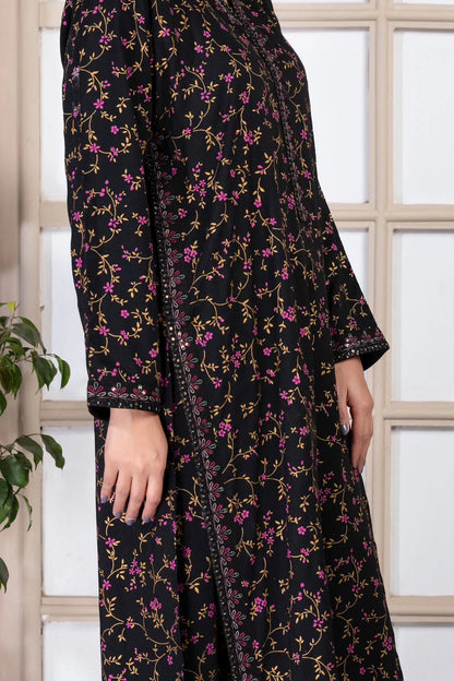 Black Rose Printed Stitched 2pc with Embroided borders all over( Delivery Before Eid )